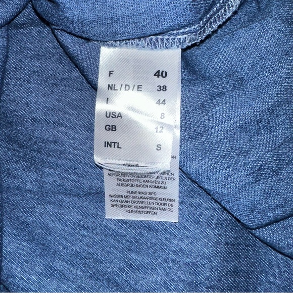 Saint James Split Denim Button Down Shirt Made In France Size 8 Collared Y2K - Picture 11 of 13